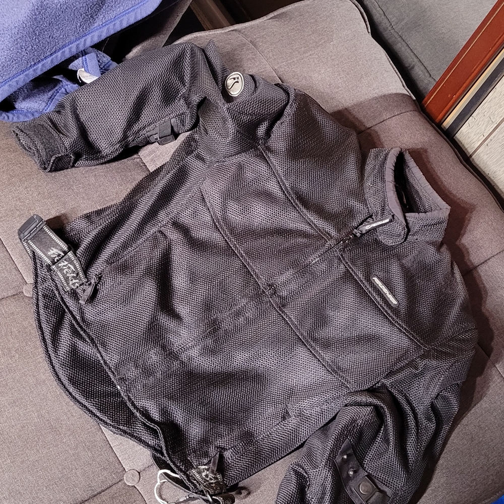 Black Performance Jacket With Distressed Leather … - image 2